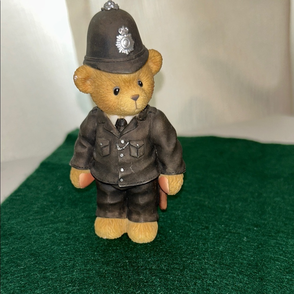 Cherished Teddies Brown Police Officer Bear Figurine